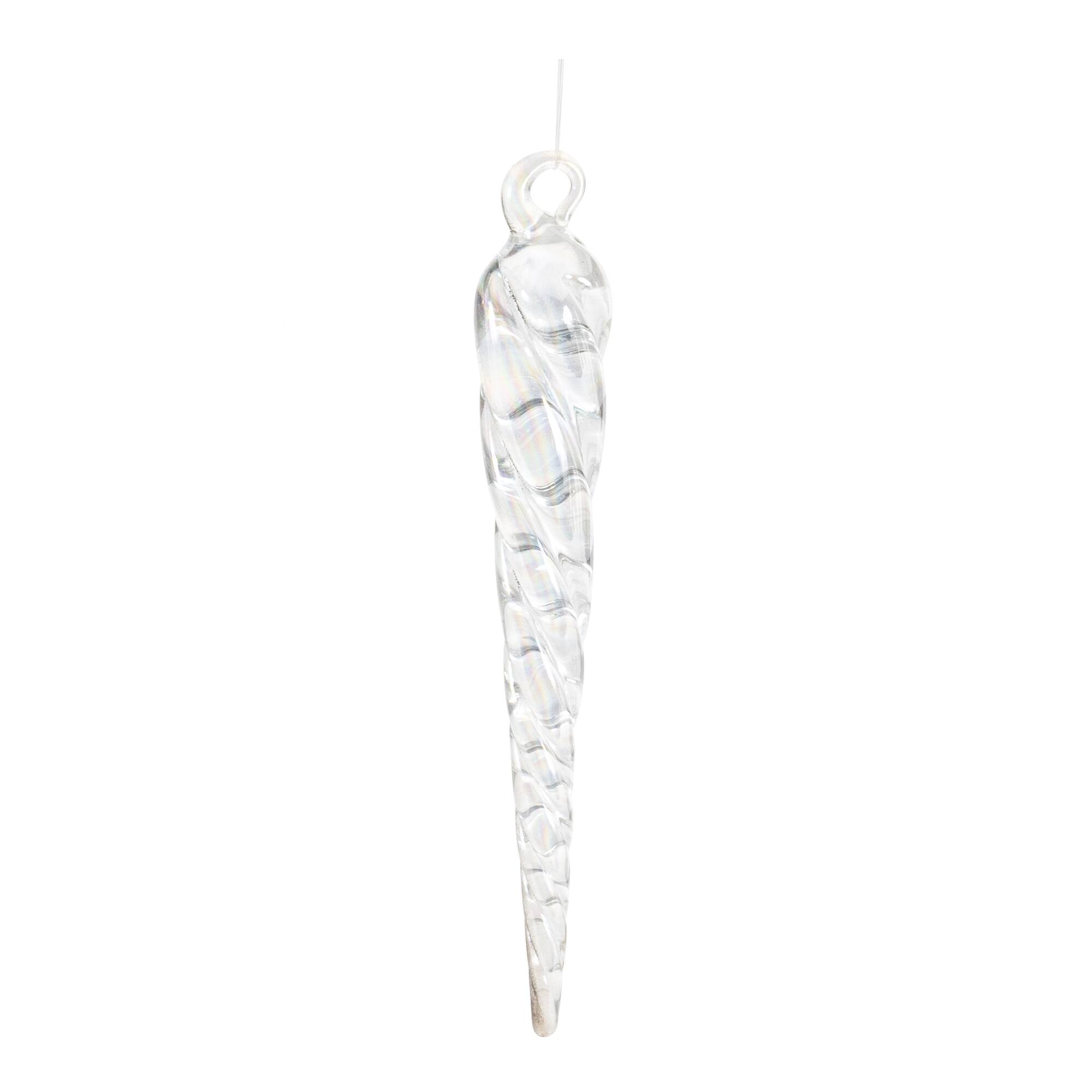 3.75" Clear Glass Icicle Ornaments, 24ct.